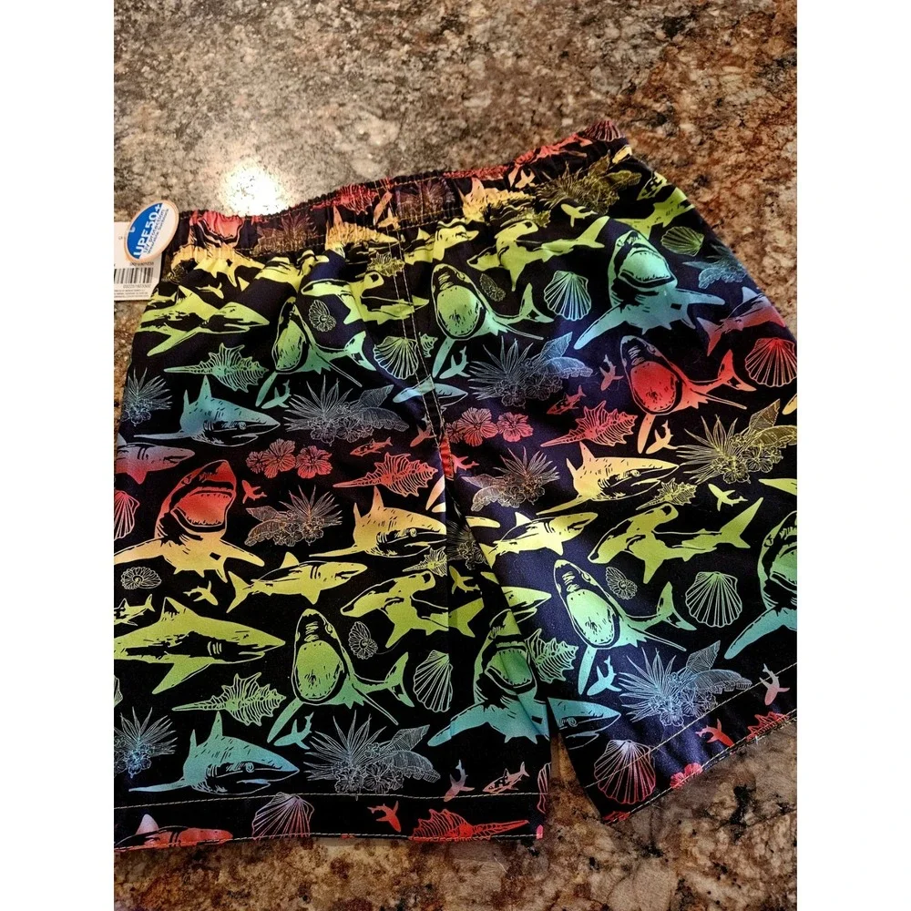 NEW Swim Trunks Sea of Sharks Swim Shorts Blue Size Medium M Boys. Brand New